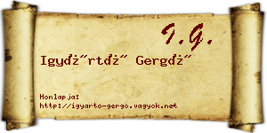 Igyártó Gergő névjegykártya